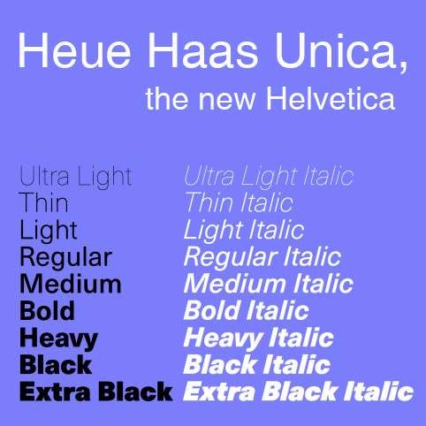 The new Helvetica font: Neue Haas Unica